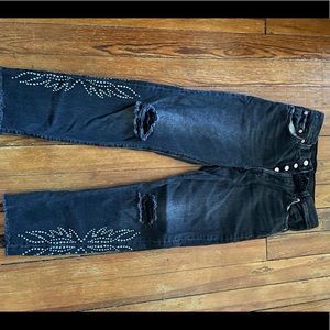 Levi 501’s, distressed